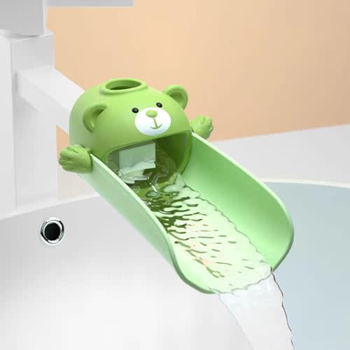DLUCKY Faucet Extender for sink Easy Use Sink Faucet Extenders with Temperature Sensitive for Toddlers, Kids Hand Washing Faucet Extension for Bathroom Sink, Kitchen, Green