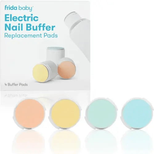 Frida Baby Electric Nail Buffer Replacement Pads | Safe + Easy Grooming, Trimming, and Nail Filing for Newborn, Toddler, or Children's Fingernails and toenails, 4 Buffer Pads