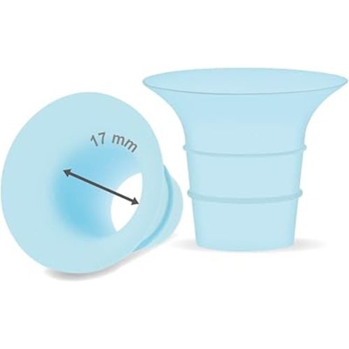 Maymom 17mm Flange Insert Blue Compatible with Elvie Single/Double Electric, Elvie Stride Cup (24mm), Compatible with Medela PersonalFit Flex Shield, Not Original Elvie Replacement Pump Parts