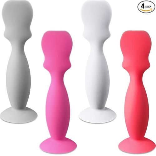 4 Pack Baby Diaper Cream Spatula Butt Paste Spatula Diaper Cream Applicator Baby Soft Flexible Silicone Diaper Rash Cream Brush Butt Spatula for Boys and Girls (Gray, Rose Red, White, Red)