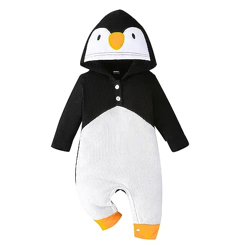 Baby Boys Girls Outfit Romper Hoodie Animal Outfit Penguin Costume