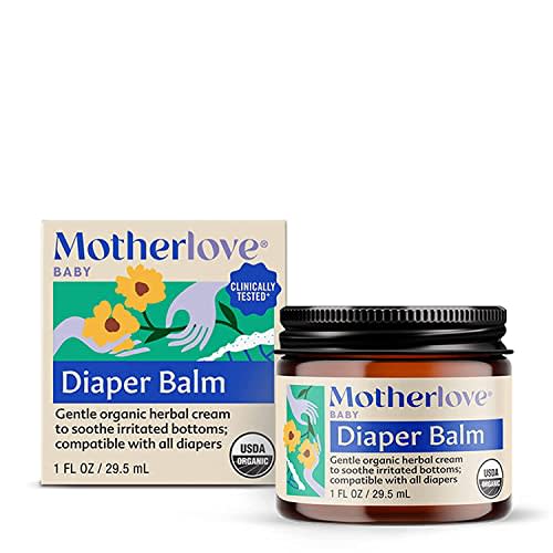 Motherlove Diaper Balm (1 oz) Organic Herbal Diaper Rash Cream—Cloth Diaper Safe, Zinc Oxide- & Petroleum-Free—Ideal Diaper Bag Size