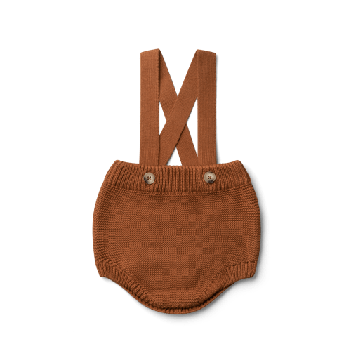 goumikids - Organic Cotton Knit Suspenders Bloomers - Sienna