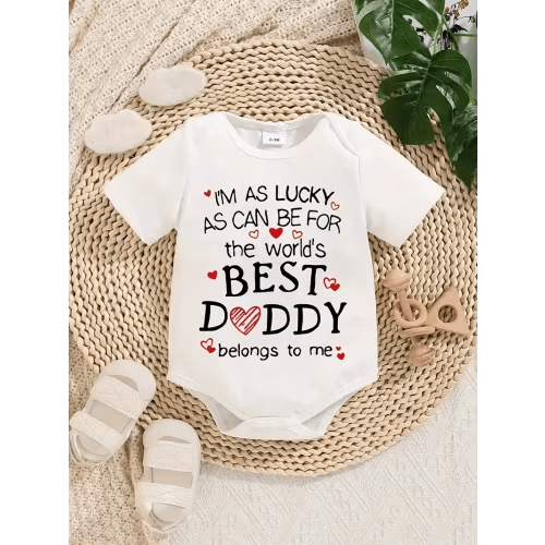 daddy baby onesie adorable white - Temu