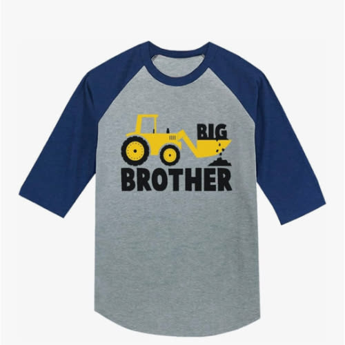 Amazon.com: Tstars Tractor Construction Big Brother Shirt Sibling Boys Toddler Kids 3/4 Sleeve Baseball Jersey T-Shirt 4T Blue: Clothing, Shoes & Jewelry