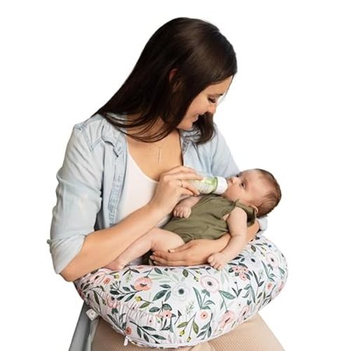 Boppy Nursing Pillow - Ergonomic Bottle & Breastfeeding Pillow with High, Firm, Large Area, Water-Repellent Cushion with Washable Cover; Baby Safety Alliance Verified - Quilted Moss