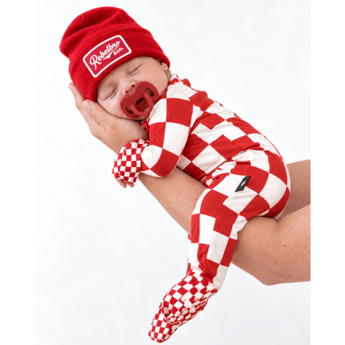 Bamboo Zippy Sleeper in Candy Cane Checkered