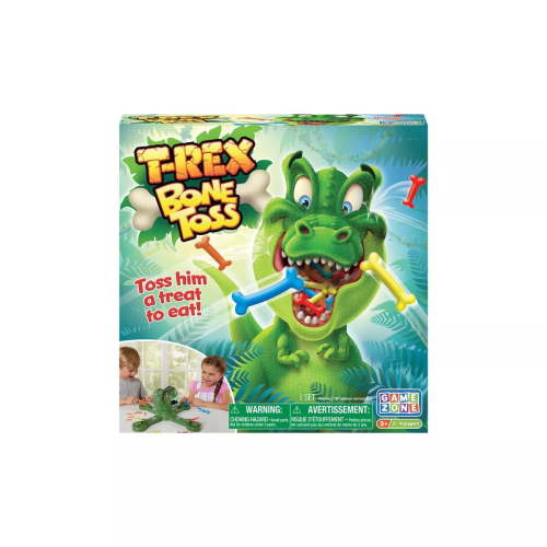 Game Zone T-Rex Bone Toss For 2-4 Players, Ages 3+, Multiplayer, Kids & Family.