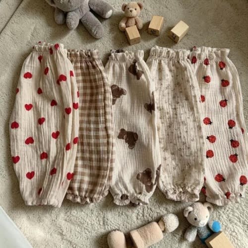 Organic Cotton Baby Pants, Muslin Toddler Trousers, Breathable Infant Capris, Unisex Kids Bottoms, All Season Clothing