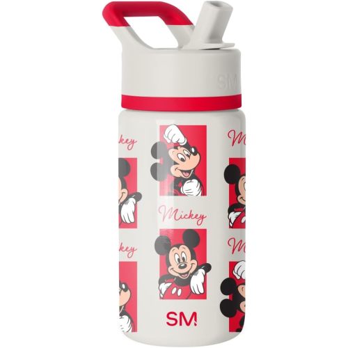 Simple Modern Kids Summit Water Bottle with Straw Lid | Disney Mickey Mouse 14oz Stainless Steel Cup Insulated Tumbler for Boys, Girls, School | Mickey Montage