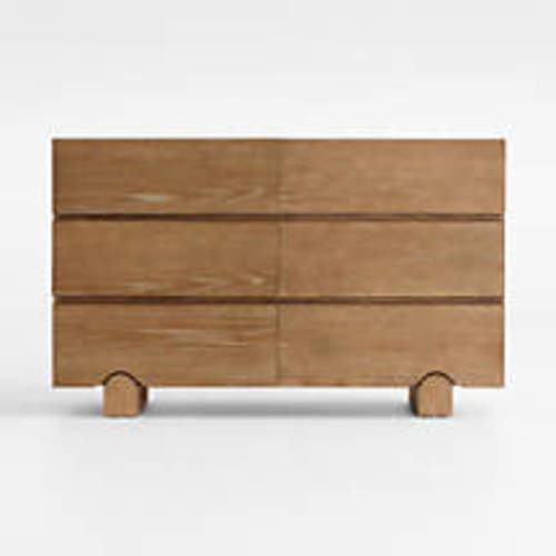 Ellis 52" Hazelnut Brown Wood Wide 6-Drawer Kids Dresser
