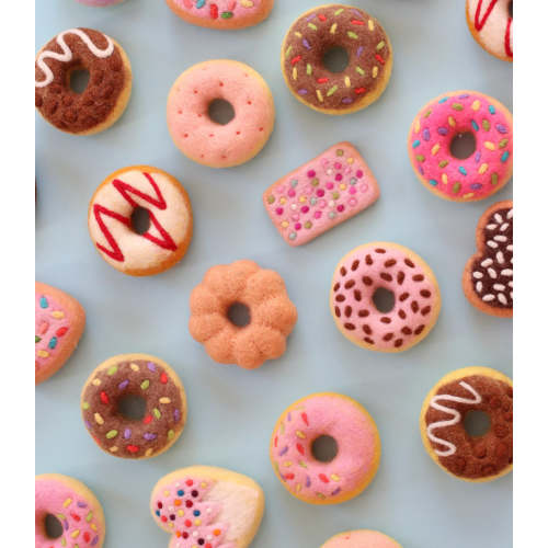 Pink Coconut Donut - Felt Pretend Play Food