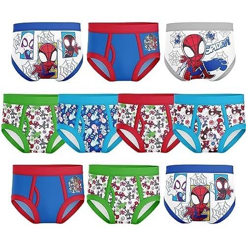 Spiderman boys Toddler Spiderman and Superhero Friends 100% Combed Cotton Underwear Multipacks With Iron Man, Hulk & More