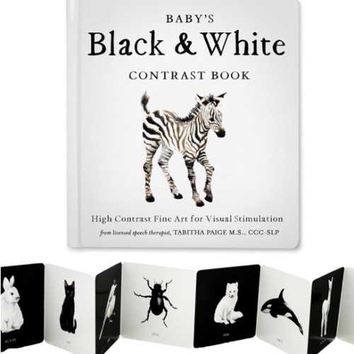 Baby's Black and White Contrast Book: High-Contrast Art for Visual Stimulation at Tummy Time (Tabitha Paige Children's Book Series)