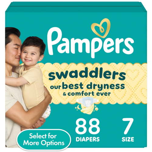 Free Shipping! Pampers Baby Diapers Size 7 88 Count Hypoallergenic Leak Protection Wetness Indicator