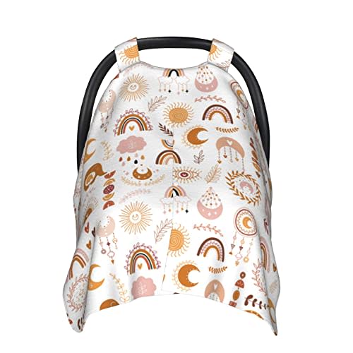 Boho Baby Car Seat Canopy Cover, Nursing Cover for Newborn, Boho Baby Stuff Stroller Cover for All Seasons