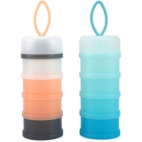 Accmor Baby Formula Dispenser On The Go, Stackable Formula Dispenser for Travel Formula Container to Go, Non-Spill Milk Powder Baby Kids Snack Storage Container, BPA Free, 2 Packs