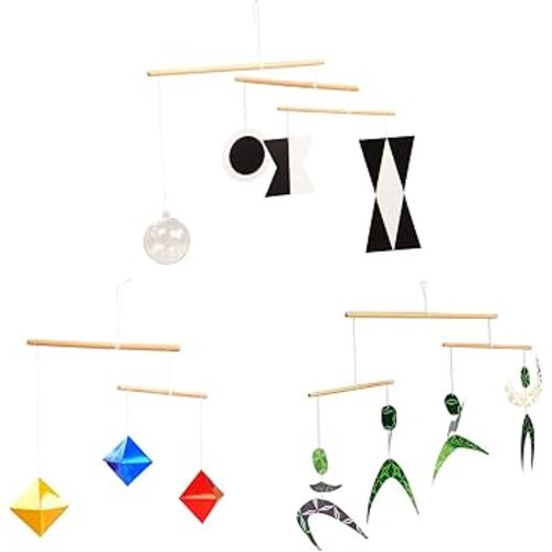 Montessori Mobile Set G - Munari (with Plastic Ball) & Octahedron in Multiple Sizes & Green Dancers Ⅱ