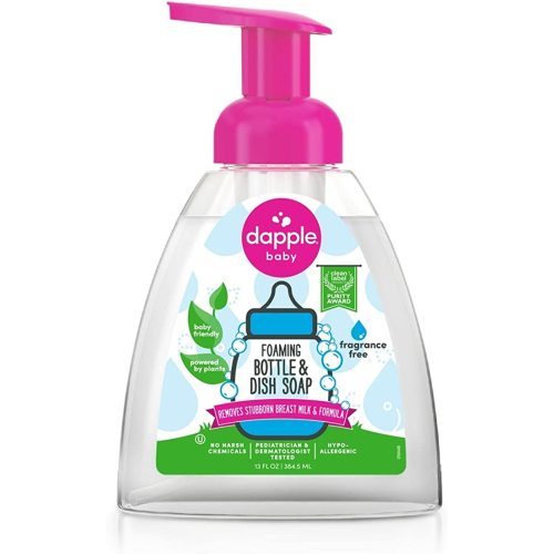 Dapple Foaming Dish Soap, Hypoallergenic for Sensitive Skin, Powered by Plants, Fragrance Free 13 Fl Oz (Pack of 1)