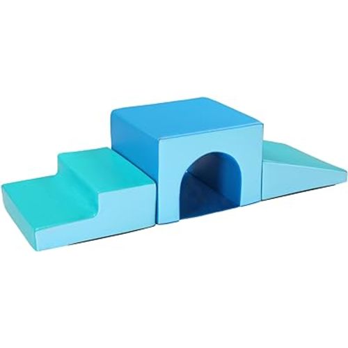JOYMOR Indoor Soft Foam Climber Play Sets, Beginner Toddler Climber with Slide, Stairs and Ramp, Indoor Climbing Toys for Toddlers Kids and Children