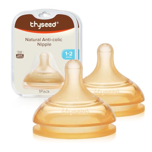 Thyseed Anti-Colic Series Nipple, Slow Flow,1+ Months, 2-Pack