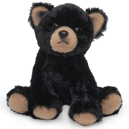 Bearington Lil' Huck Small Plush Stuffed Animal Black Bear, 7 Inches