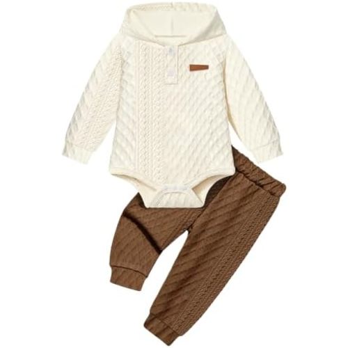 Baby Boy Clothes Outfits Hooded Bodysuit Set Fall Clothes infant 0-12 Month