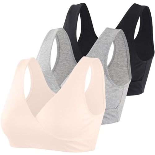 COLOMI Maternity Nursing Bra Wireless Cotton Breastfeeding Bra for Sleep