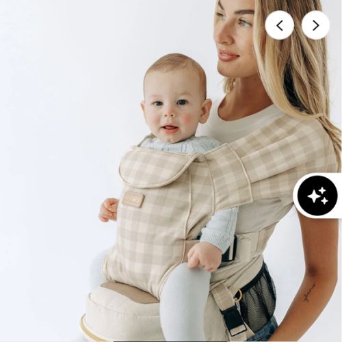 2-in-1 Convertible Carrier (Lite Cream) and Snug Attachment (Gingham)