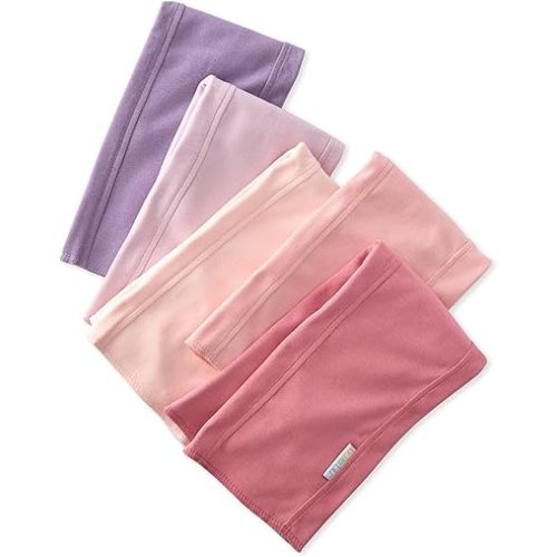 Bailey 5-Pack Burp Cloths 100% Organic Cotton Knit for Newborn & Baby Boys & Girls, Pink, One Size