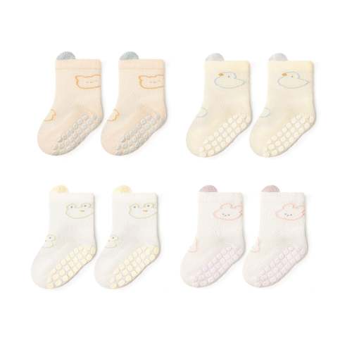New- Summer Vibe Short- 4 Pairs of Stay-On Baby & Toddler Non-Slip Socks