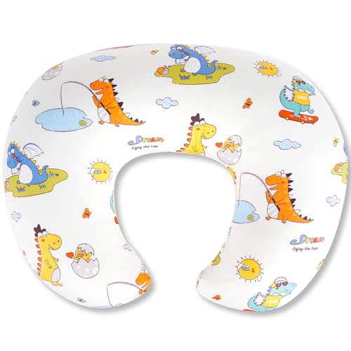 x-vesolje Nursing Pillow, Breastfeeding Pillow with Removable Cover, Ergonomic Breast Feeding Pillow, Baby Feeding Support Pillow for Mom Easier Breastfeeding- Original Size/Dinosaurs