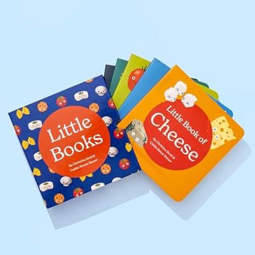 Little Books Starter Collection 5 Culinary Board Book Set for Babies and Toddlers Including Cheese, Cookies, Fungi, Pasta, Tomatoes Vibrant Creative Foodie Baby Shower Gift