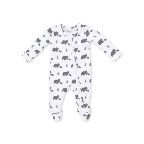 2-Way Zip Footie, Black Bears