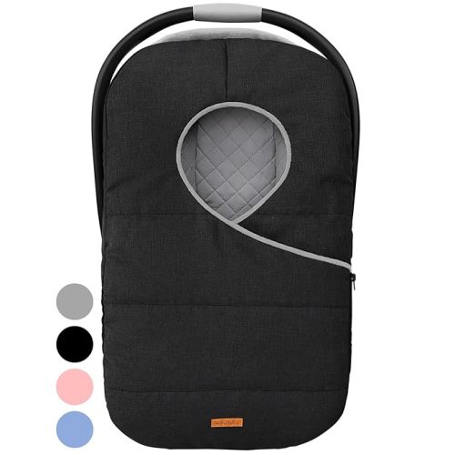 liuliuby Winter Carseat Covers for Baby | Infant Car Seat Cover Baby | Doona Accessories | Warm & Thick Fleece Canopy for Infant & New Born Cold Weather (Black)