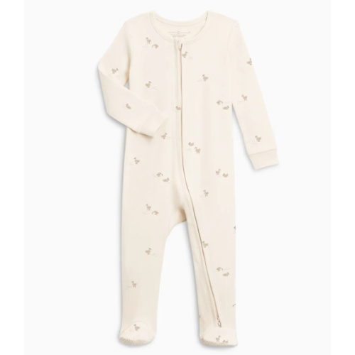 Peyton Zipper Sleeper | Duck / Oat + Chai | Size: 3-6M