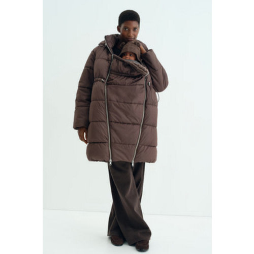 H&M MAMA Before & After Babywearing Puffer Coat For Women (Dark brown)