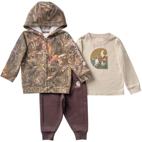 Carhartt Baby Boys Camo Jacket & Pant Set, Mustang Brown,