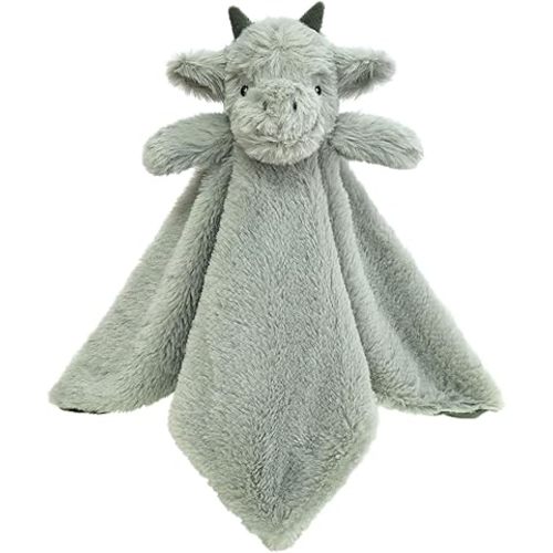 Baby Green Dragon Soft Stuffed Animal Security Blanket, Plush Dinosaur Character Lovey Blanket, Baby Shower/Nursery Gift, Newborn Infant Toddler Snuggle Blankie for Girls Boys, 14 Inches