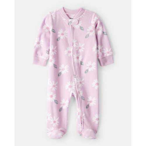 Baby Girl Floral Print Loose Fit Long-Sleeve Sleep & Play Pajamas - Pink - Carter's | Carter's