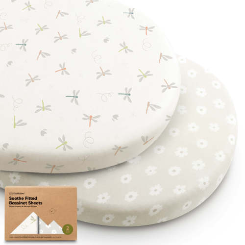 2-Pack Soothe Fitted Bassinet Sheets - Meadow / 33 x 17