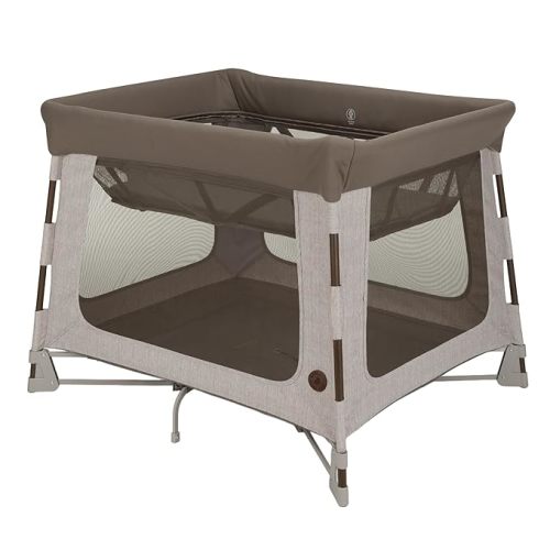 Maxi-Cosi Swift Baby Playard with Mat, Baby Playpen, Play Yard with Bassinet, Portable Playpen for Babies and Toddlers, Truffle