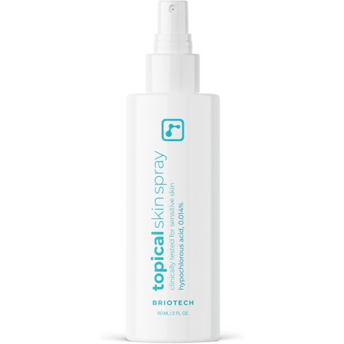 BRIOTECH Topical Skin Spray, Hypochlorous Acid Spray for Sensitive Skin, HOCl Facial Mist, Full Body Support Against Irritation, Calm Redness, Soothe Foot & Scalp, 2 oz Travel Size