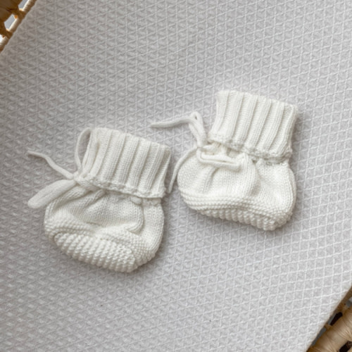 Knitted Booties - Milk
