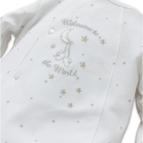 Welcome To The World Footed One-Piece and Hat