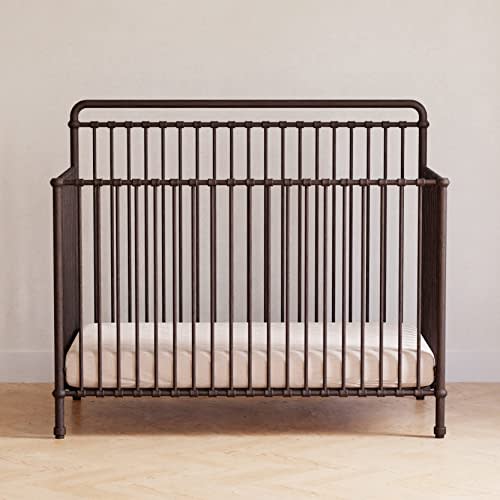 Namesake Winston 4-in-1 Metal Baby Crib Convertible to Toddler Bed & Daybed & Full-Size Bed - GREENGUARD Gold Certified - 4 Adjustable Mattress Heights - Conversion Kit Sold Separately - Vintage Iron