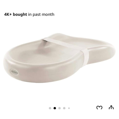 Keekaroo Peanut Changer Baby Vanilla– The Original Made in USA Easy-to-Clean Changing pad and The only Shell Over Foam, Fully Water Repellant