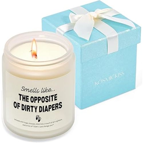 Kosmickiss New Parents Gifts for Couples, Funny Gender Reveal Gift, Mom&Dad Gift for New Parents, Lavender Aroma Candle