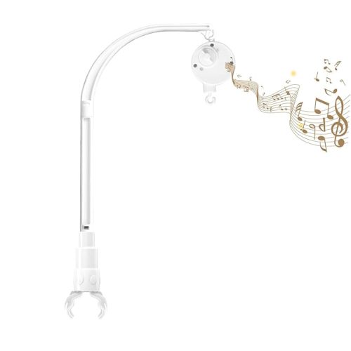 23 inch Baby Crib Mobile Bed Bell Holder Arm Bracket, with Music Box, The Claw Part can be Adjusted Width-DIY Toy Decoration