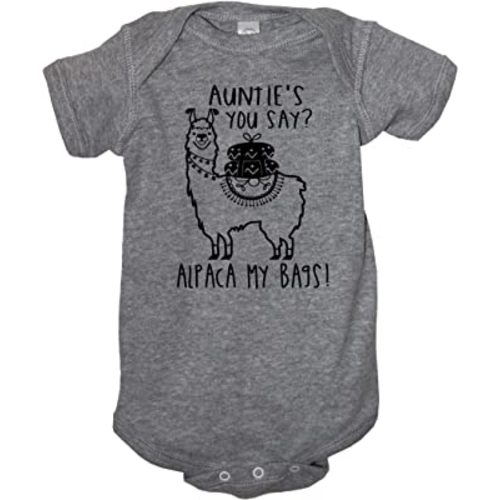 It's Your Day Clothing Auntie's You Say Alpaca My Bags Baby Boy Girls Clothes Llama Funny Announcement Shower Bodysuit Romper